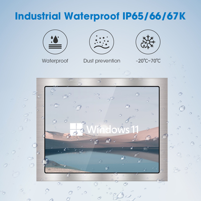 Βιομηχανικό IP65 Πίνακα τοίχου PC 4GB DDR3 Μνήμη VESA Mount Windows 10 64GB SSD