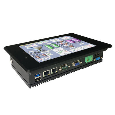 Διπλό Rj45 8 τραχύ συνεχές ρεύμα 24V PC επιτροπής αφής ίντσας 18W 350nits